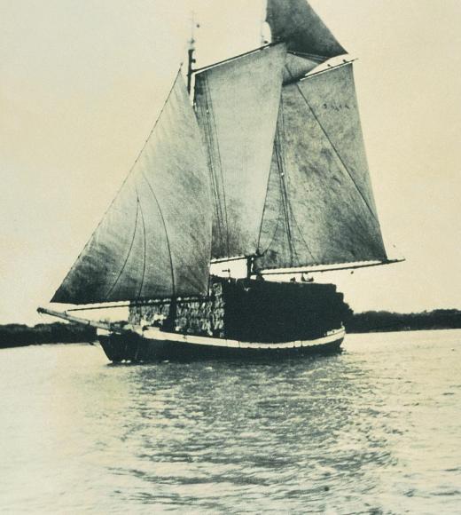 Alfalfa Sailing on Ship